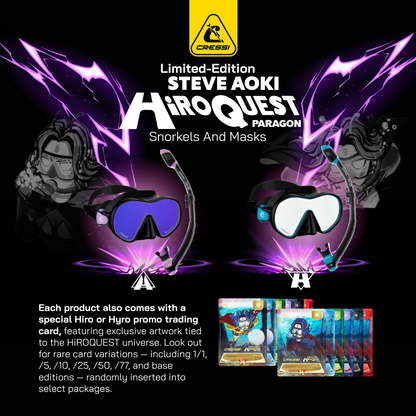 Cressi x Steve Aoki - Hiroquest Limited Edition Adult Mask & Snorkel Combo